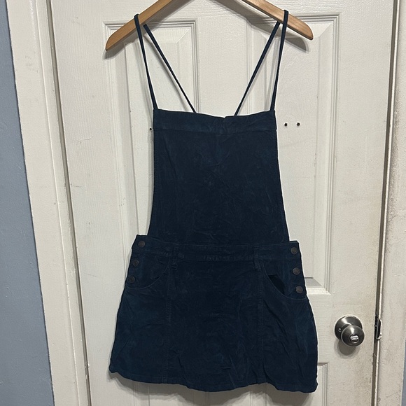 Free People Dresses & Skirts - Free People navy blue corduroy pinafore dress